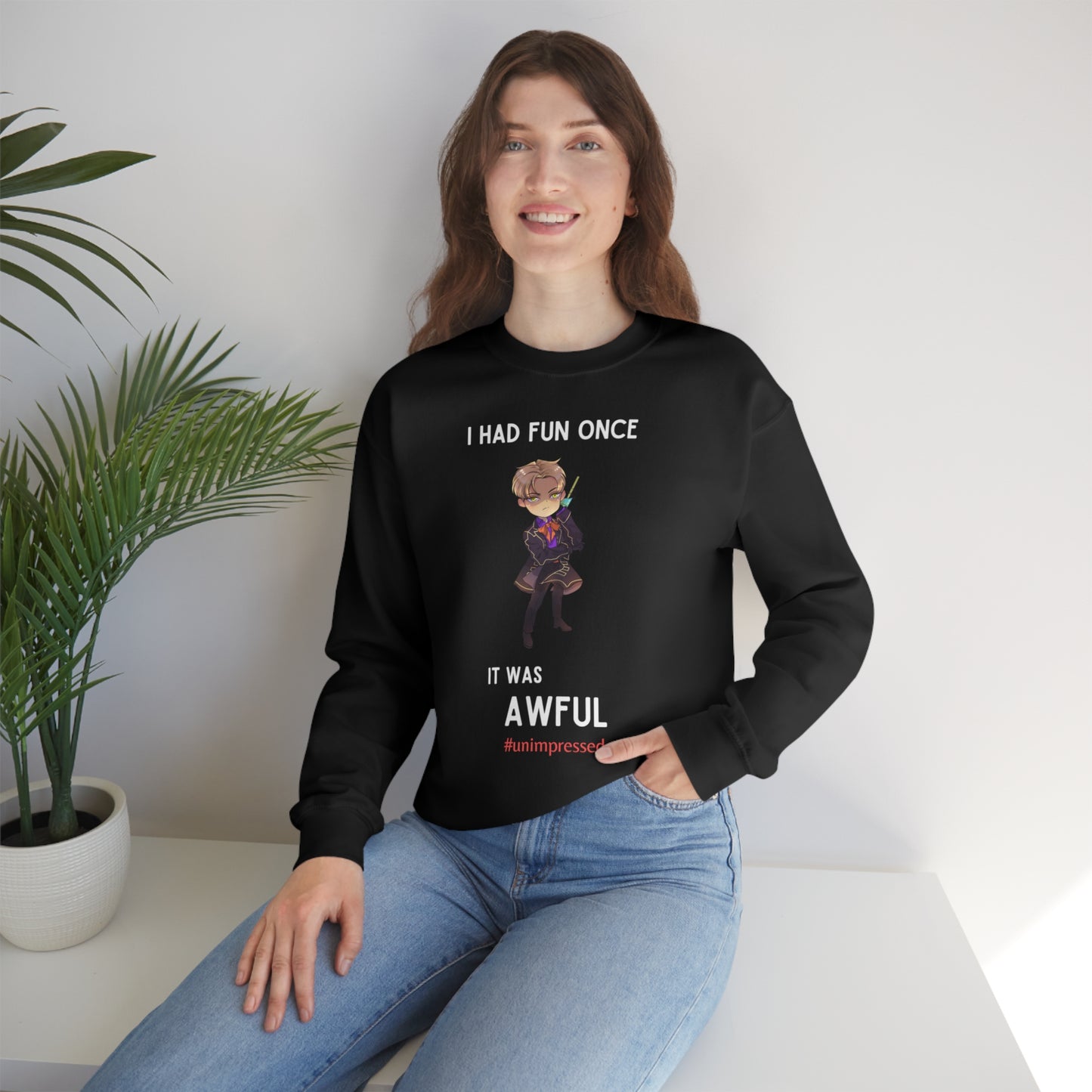 PHIRRE BOBA SWEATER STYLE 1 BLACK I HATE FUN ONCE