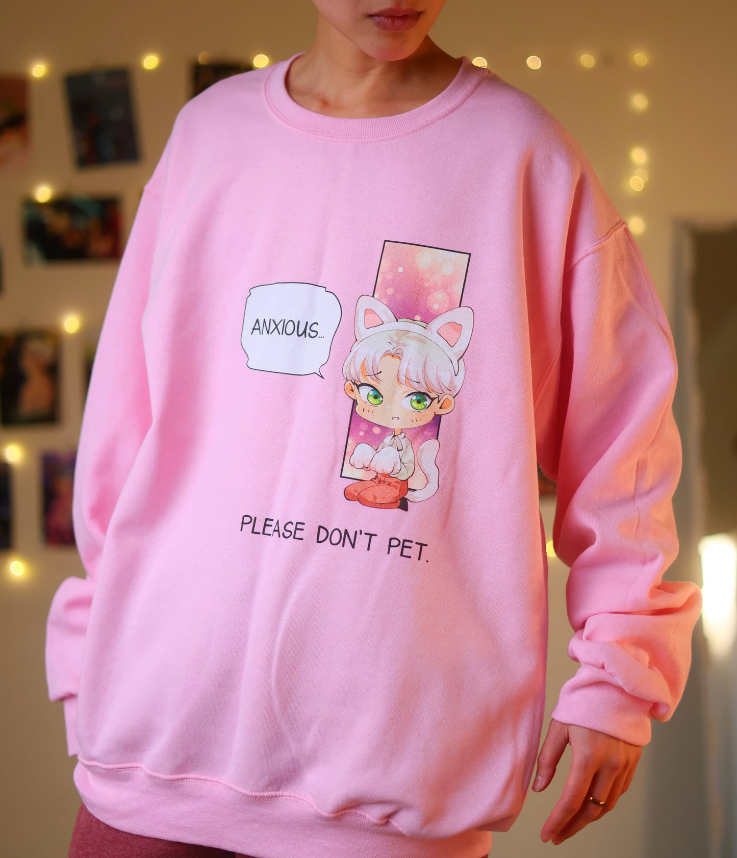 ZELAN SWEATER NERVOUS PLEASE DON’T PET PINK COLOR (Unisex)