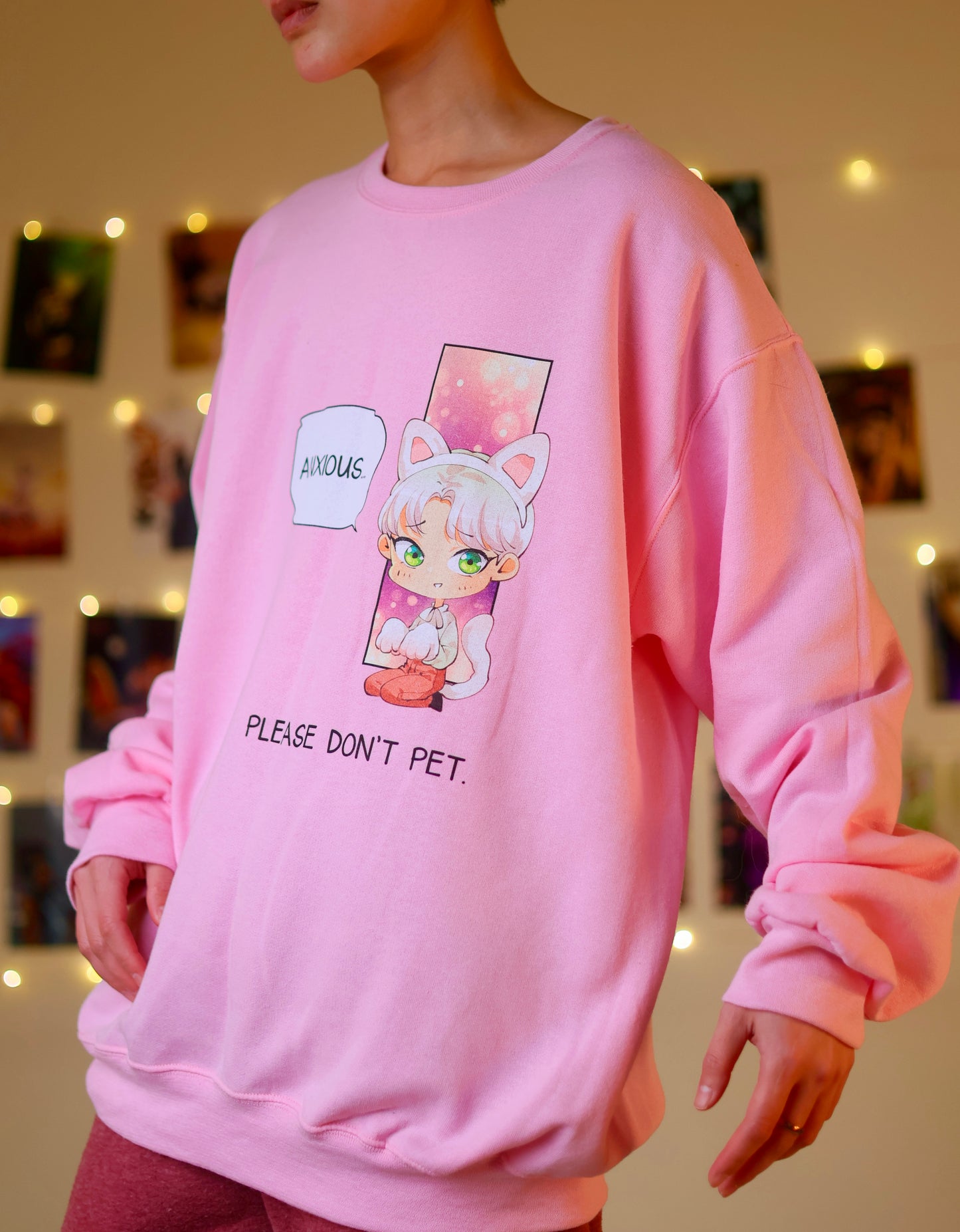 ZELAN SWEATER NERVOUS PLEASE DON’T PET PINK COLOR (Unisex)