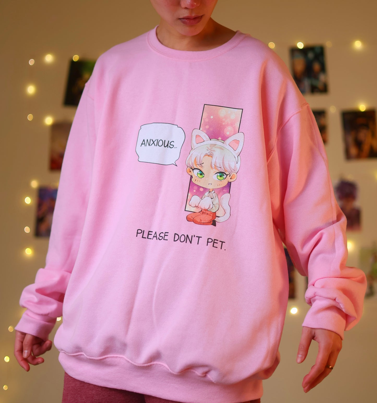 ZELAN SWEATER NERVOUS PLEASE DON’T PET PINK COLOR (Unisex)