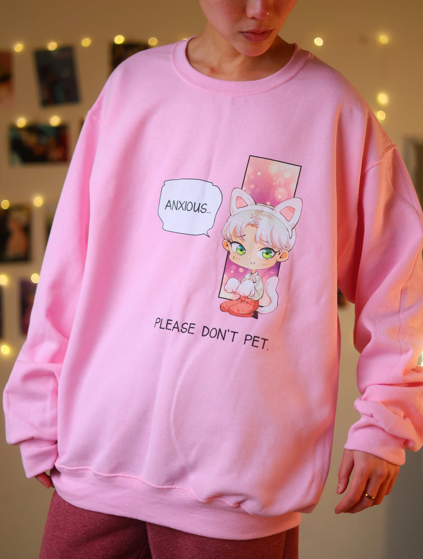 ZELAN SWEATER NERVOUS PLEASE DON’T PET PINK COLOR (Unisex)