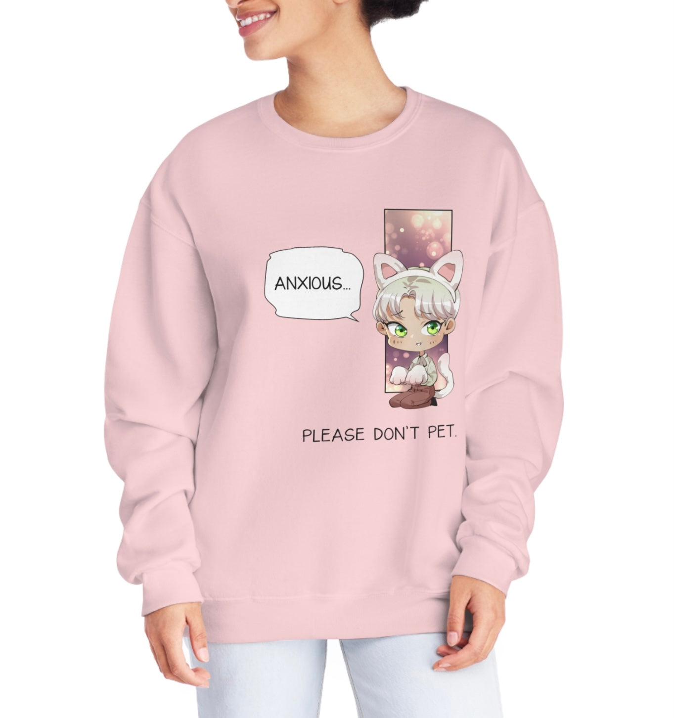 ZELAN SWEATER NERVOUS PLEASE DON’T PET PINK COLOR (Unisex)