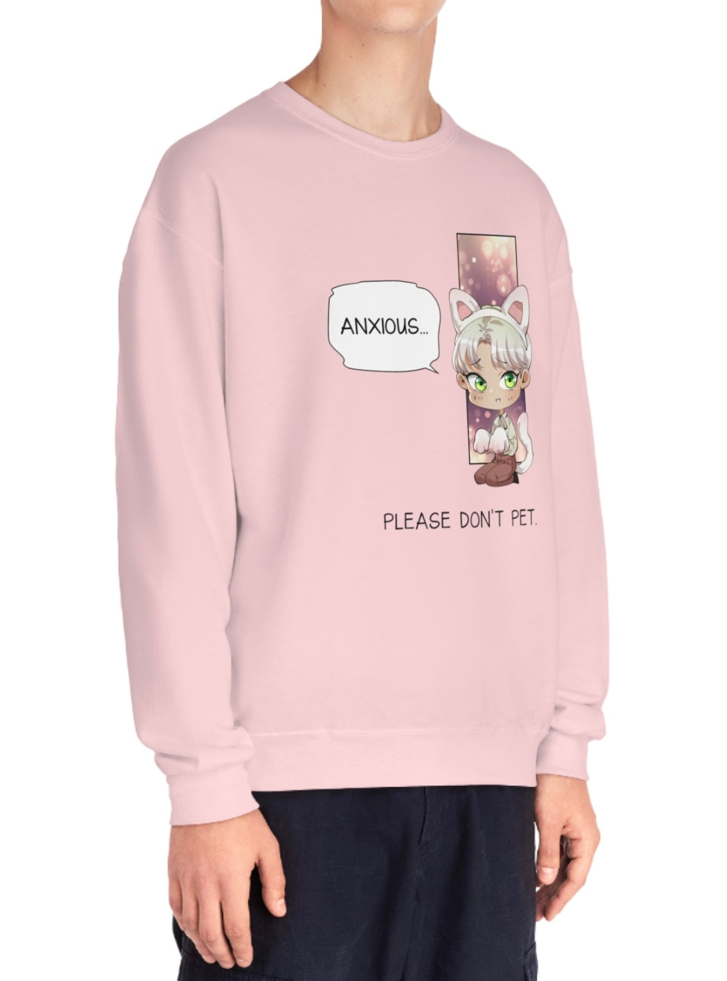 ZELAN SWEATER NERVOUS PLEASE DON’T PET PINK COLOR (Unisex)