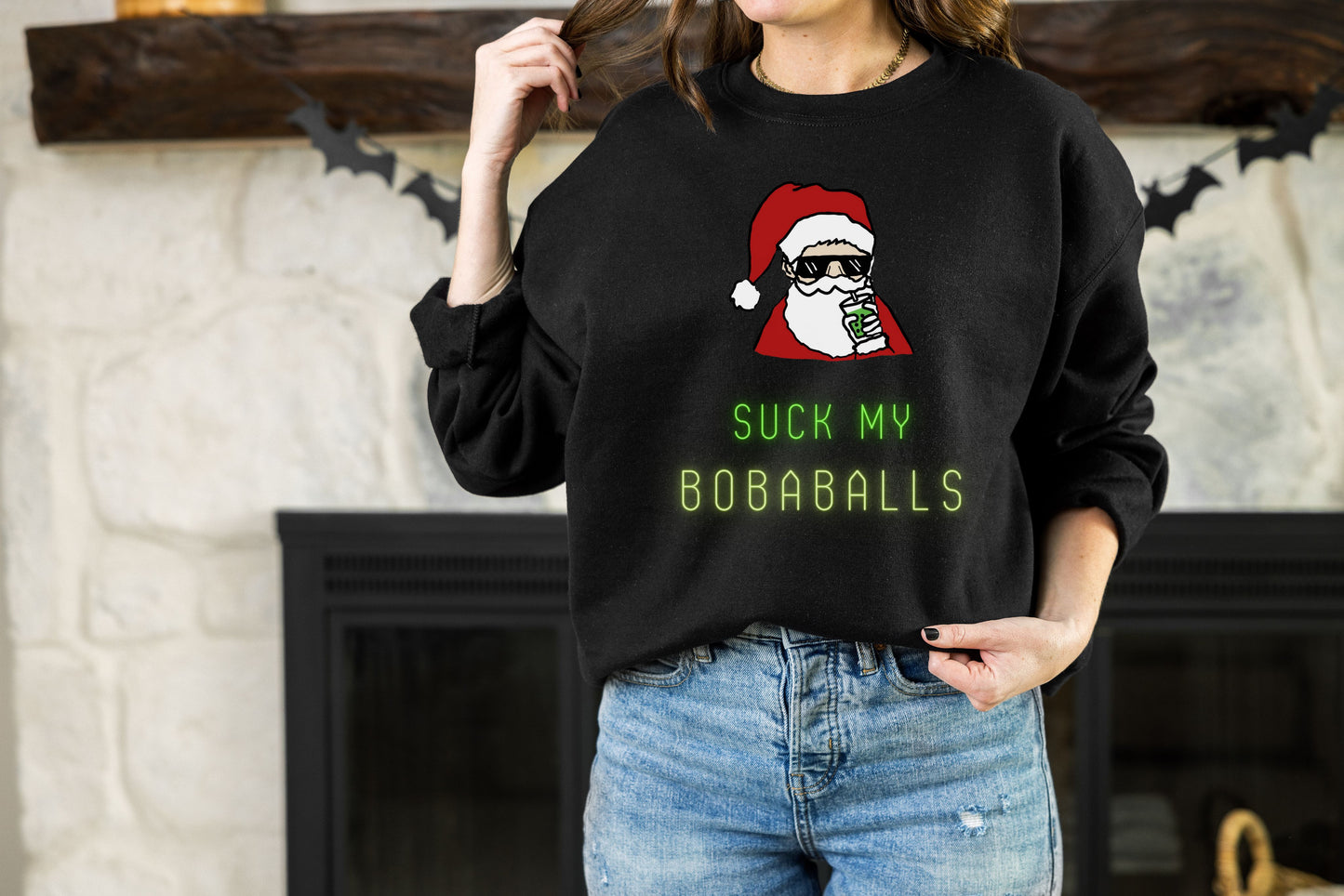 CHRISTMAS SWEATER SUCK MY BOBA BALLS (Unisex)