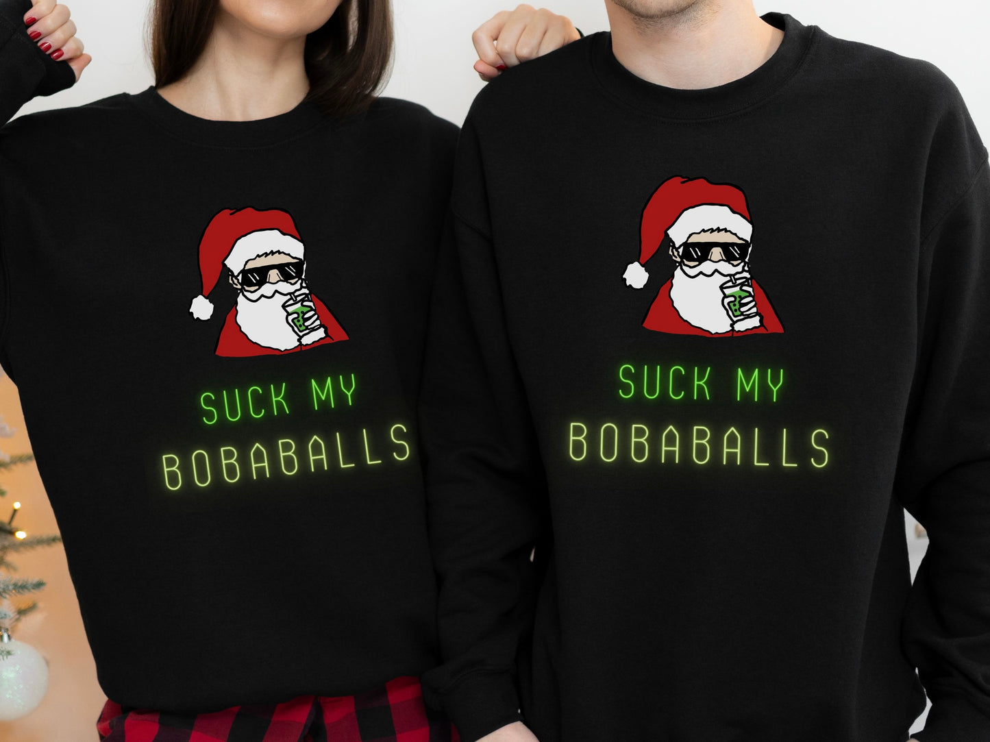 CHRISTMAS SWEATER SUCK MY BOBA BALLS (Unisex)