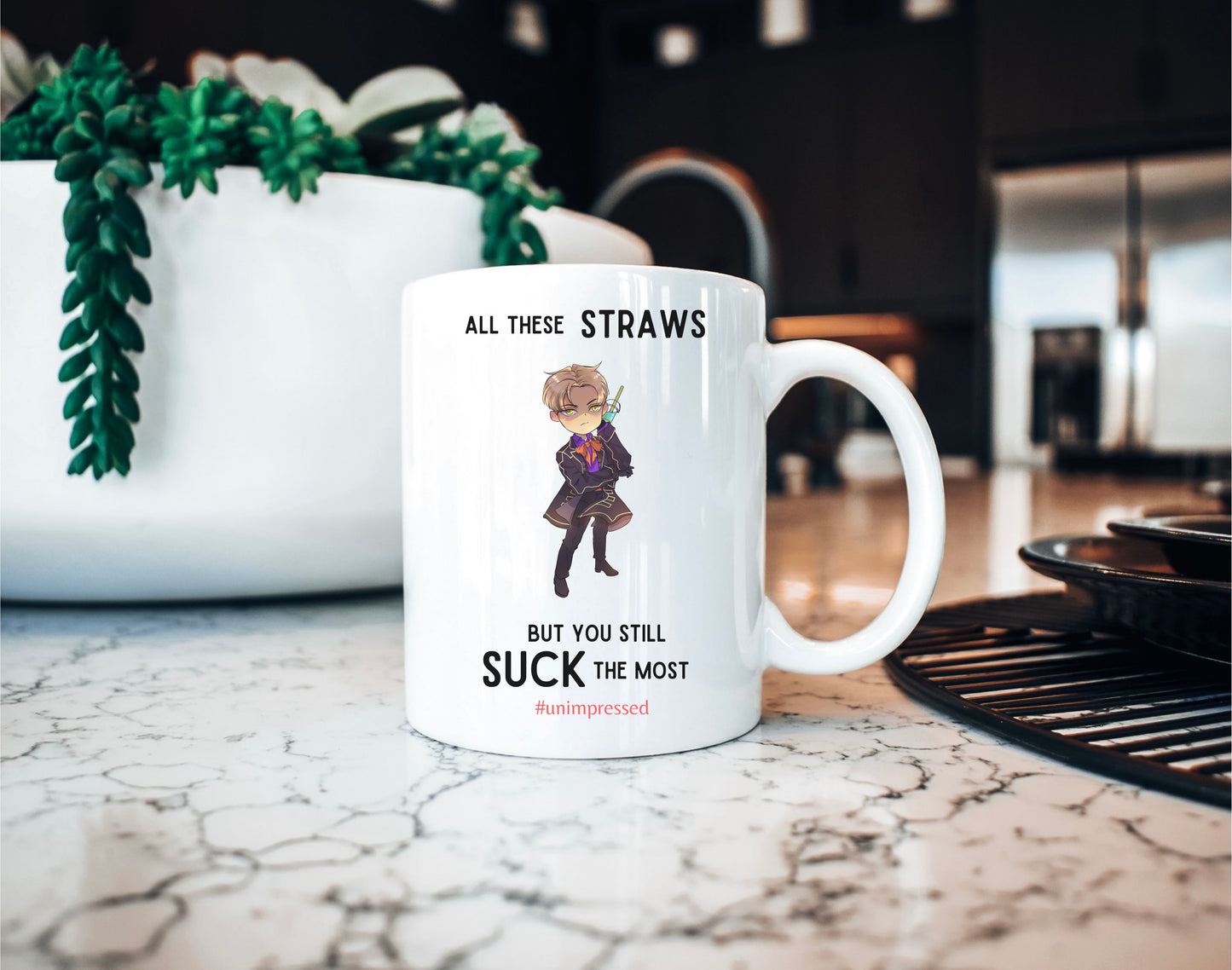 PHIRRE BOBA MUG STYLE 2 ALL THESE STRAWS (SIZE 11 Oz)