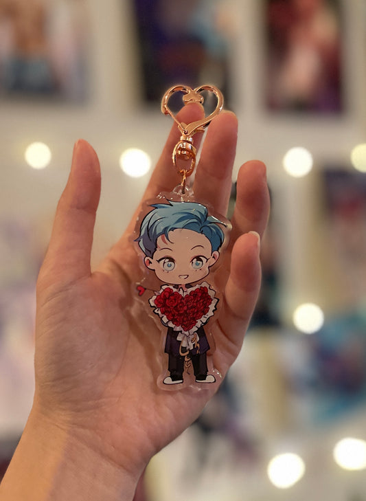 CUTE CHARMS: DR - KREYUL HOLDING FLOWERS (Hearts, Flowers & Choco Collection)